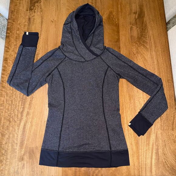 Lululemon Women’s Think Fast Hoodie Size 6 Dark Gray Long Sleeve Pocketed - Picture 2 of 5